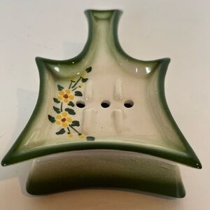 Vintage Porcelain Teabag Holder Drainer and Drip Dish California Pottery